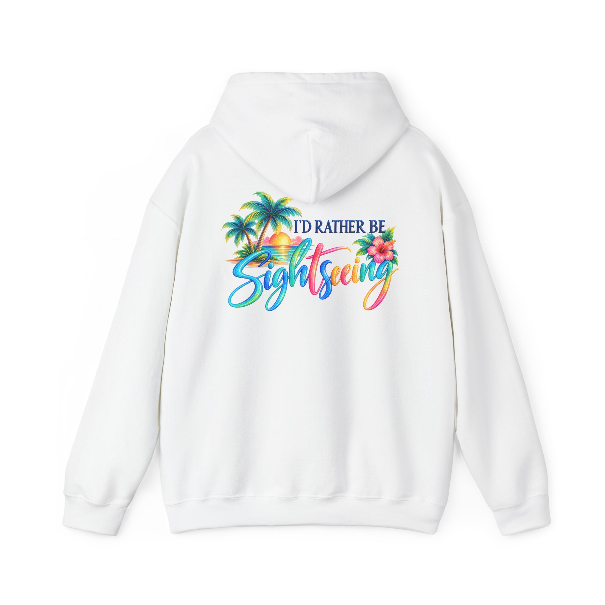 Copy of Sightseeing Hoodie — 'I'd Rather Be Sightseeing' Tropical Palm Travel Sweatshirt - Image 2