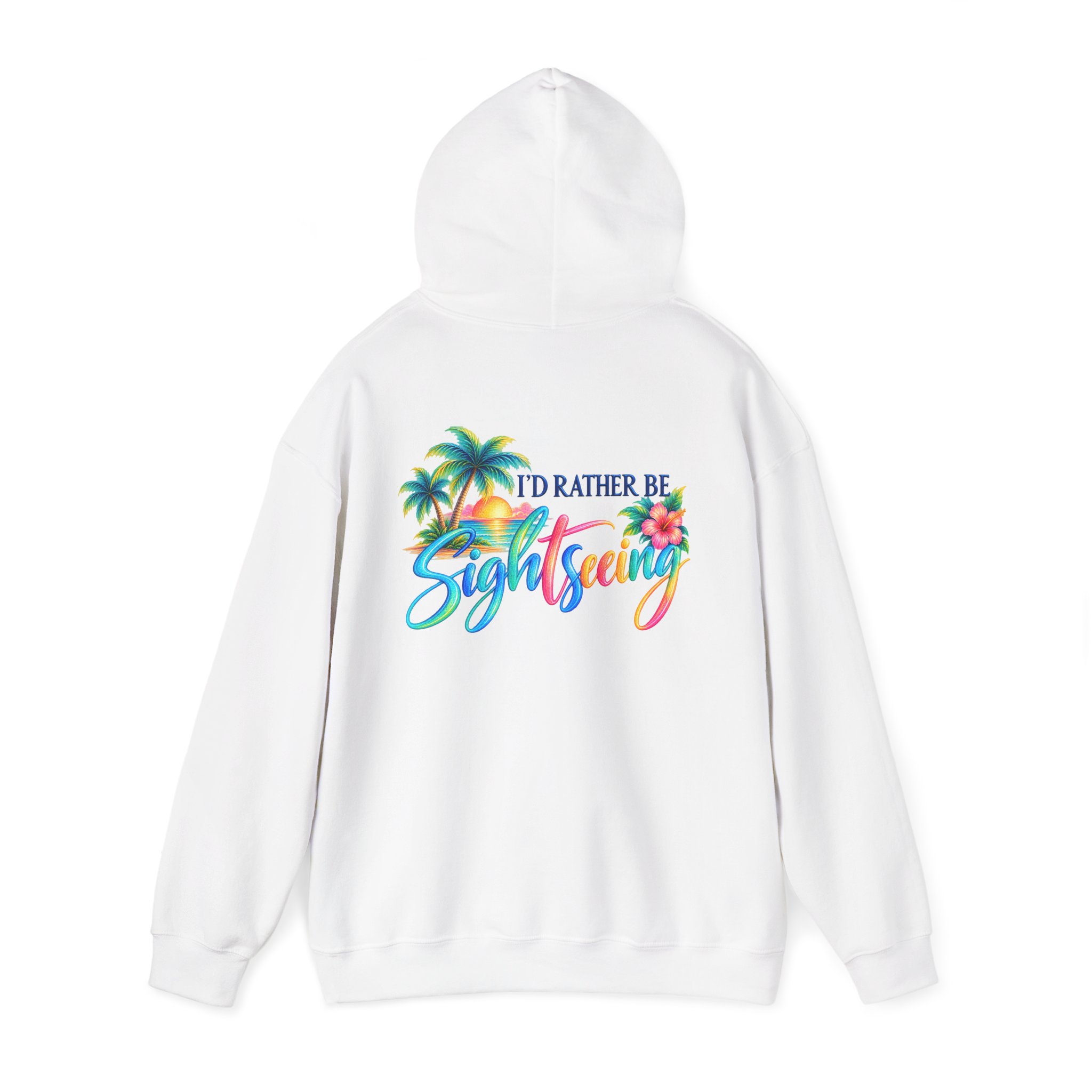 Copy of Sightseeing Hoodie — 'I'd Rather Be Sightseeing' Tropical Palm Travel Sweatshirt - Image 3