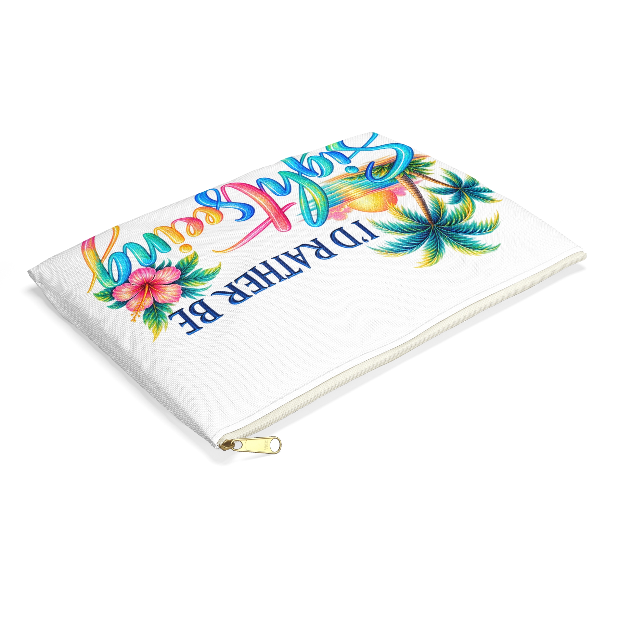 Sightseeing Accessory Pouch — "I'd Rather Be Sightseeing" Tropical Travel Makeup Bag - Image 7